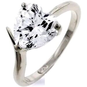 3ct Heart Cut Cz diamond Solitaire Engagement Wedding Ring sterling silver